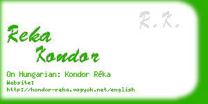 reka kondor business card