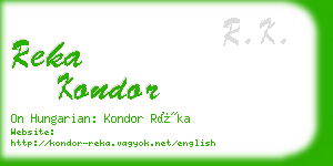 reka kondor business card